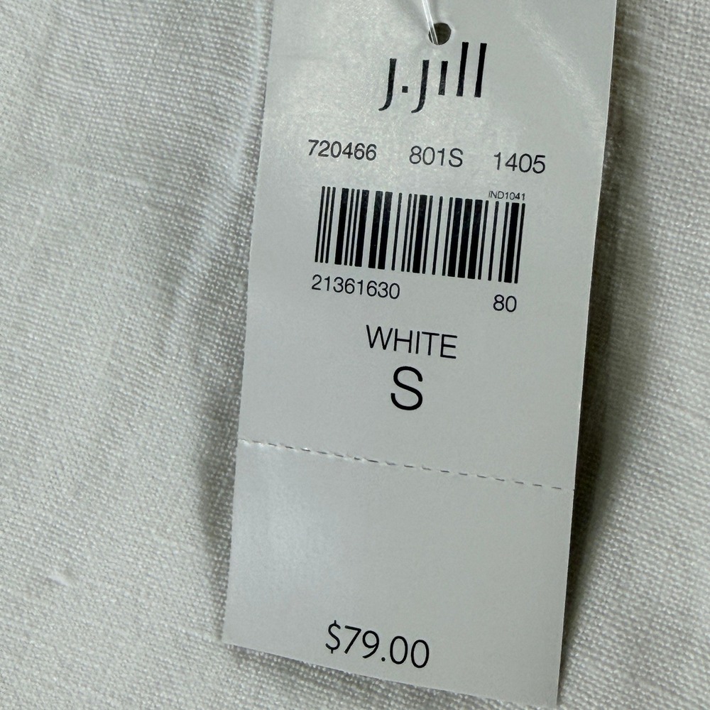 J. Jill Pure Jill White 100% Linen Midi Skirt Size Small Side Slit Lined NWT - Picture 9 of 9